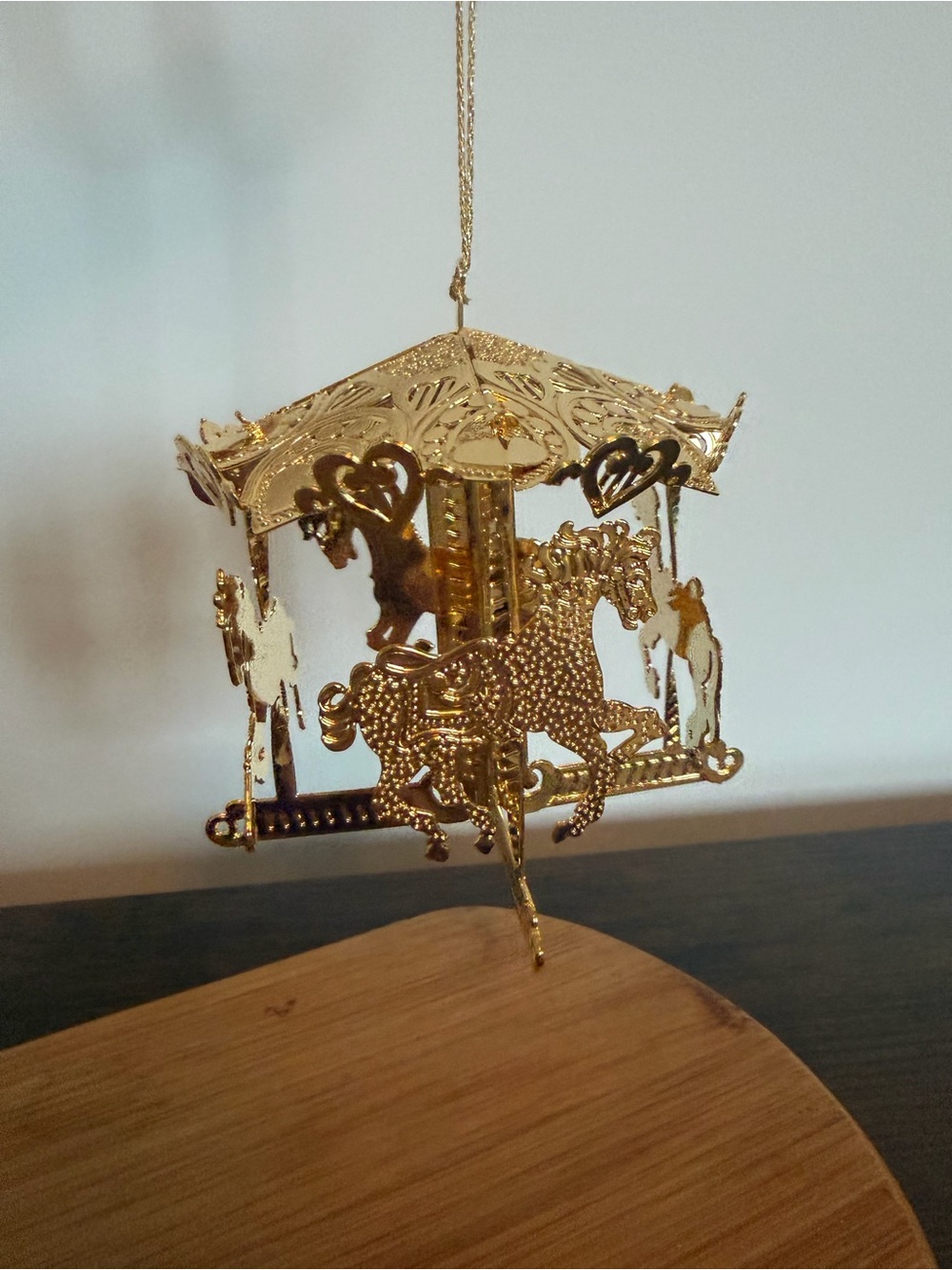 Gold Plated Carousel Horse Hanging Ornament